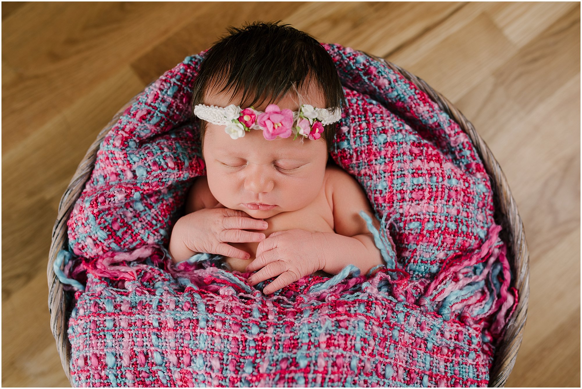 Newborn baby photographed at home in Swansea