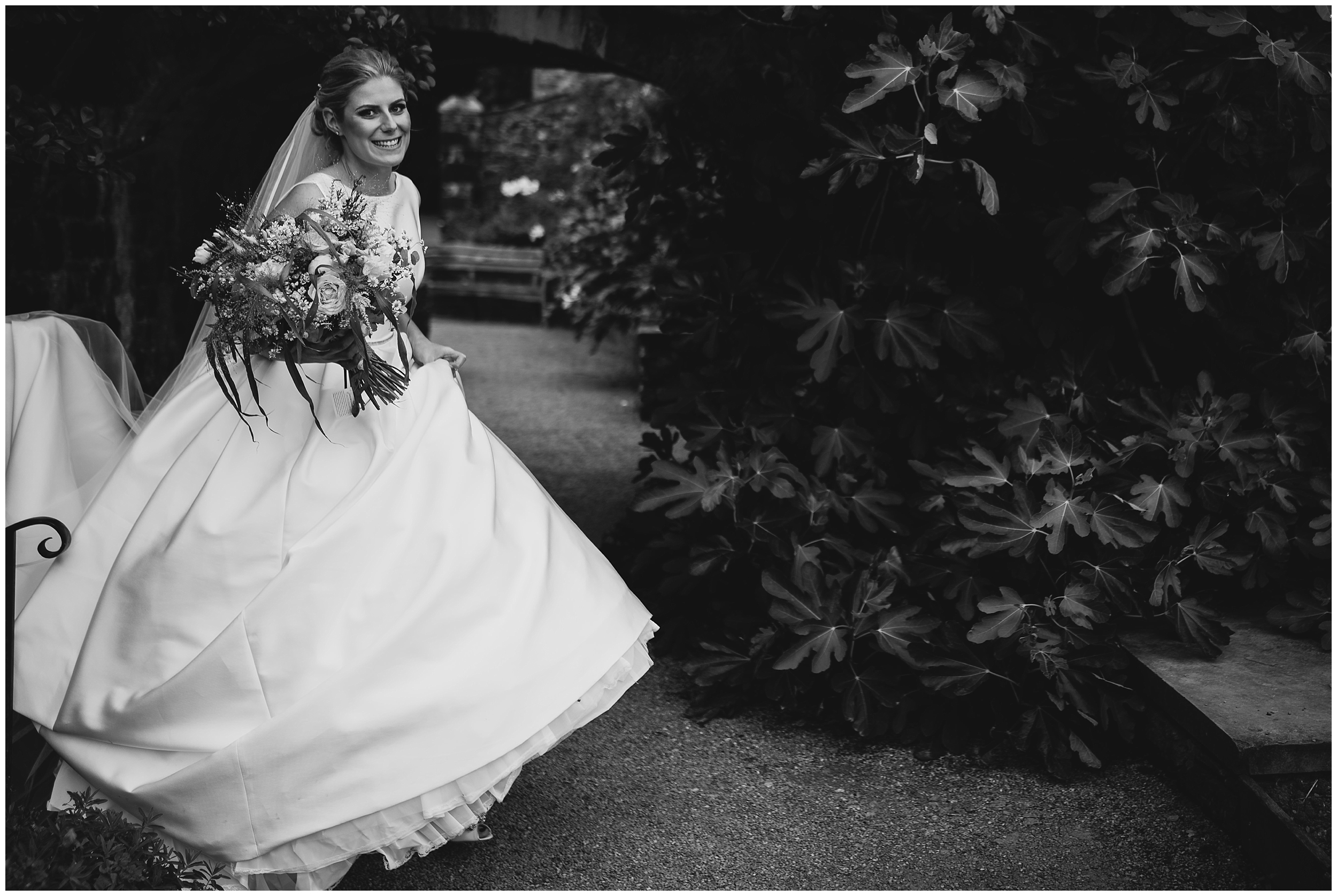 Beautiful bride at Aberglasney Gardens Carmarthen
