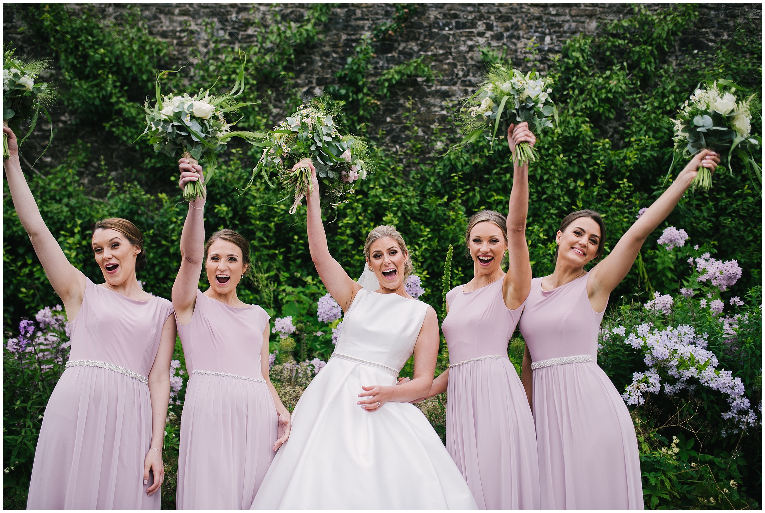bridesmaids at Aberglasney gardens wedding