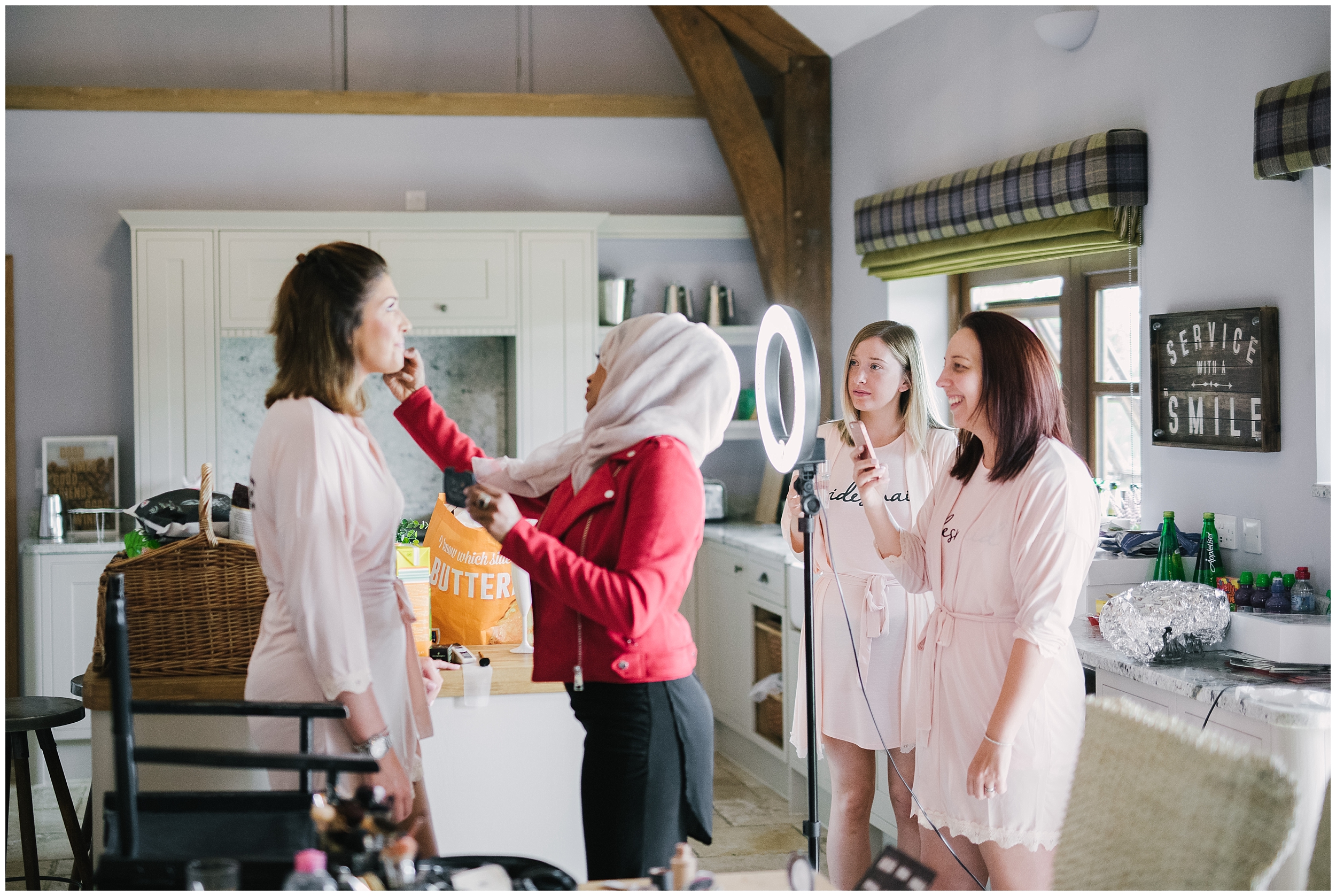 Bridesmaides getting ready at Mulberry House by Oldwalls