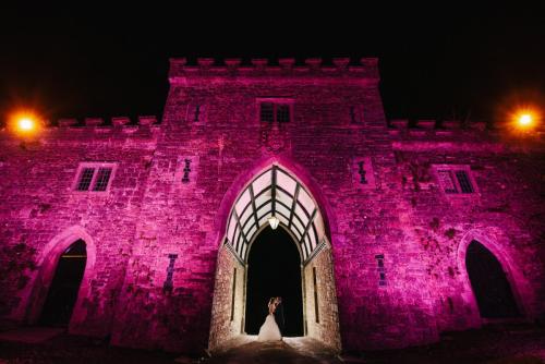 Clearwell castle night photo south wales wedding photographer